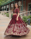 MAROON COLOR RANGOLI SILK EMBROIDERED LEHENGA CHOLI