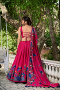 EMBRACE ELEGANCE: RANI PINK FLORAL PRINT LEHENGA