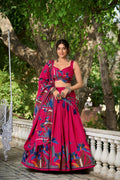 EMBRACE ELEGANCE: RANI PINK FLORAL PRINT LEHENGA