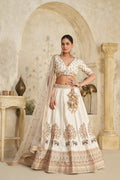 WHITE LEHENGA WITH INTRICATE ELEPHANT ZARI WORK – ROYAL FESTIVE WEAR
