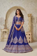 PREMIUM ROYAL PURPLE LEHENGA WITH ELEGANT ZARI DETAILING