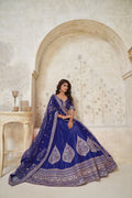 PREMIUM ROYAL PURPLE LEHENGA WITH ELEGANT ZARI DETAILING