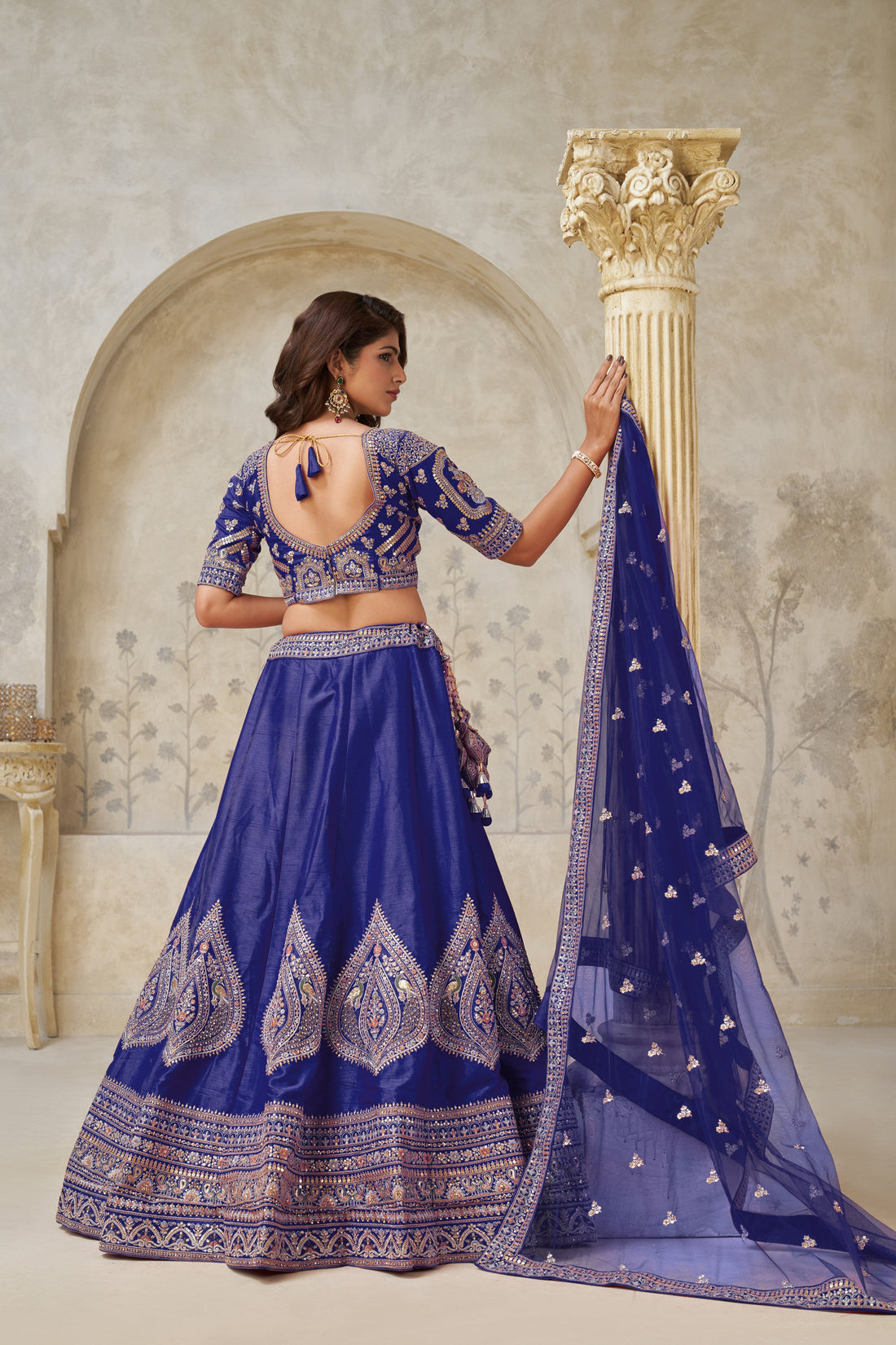 PREMIUM ROYAL PURPLE LEHENGA WITH ELEGANT ZARI DETAILING