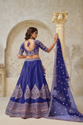 PREMIUM ROYAL PURPLE LEHENGA WITH ELEGANT ZARI DETAILING