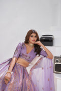 PREMIUM REGAL PURPLE RAW SILK LEHENGA