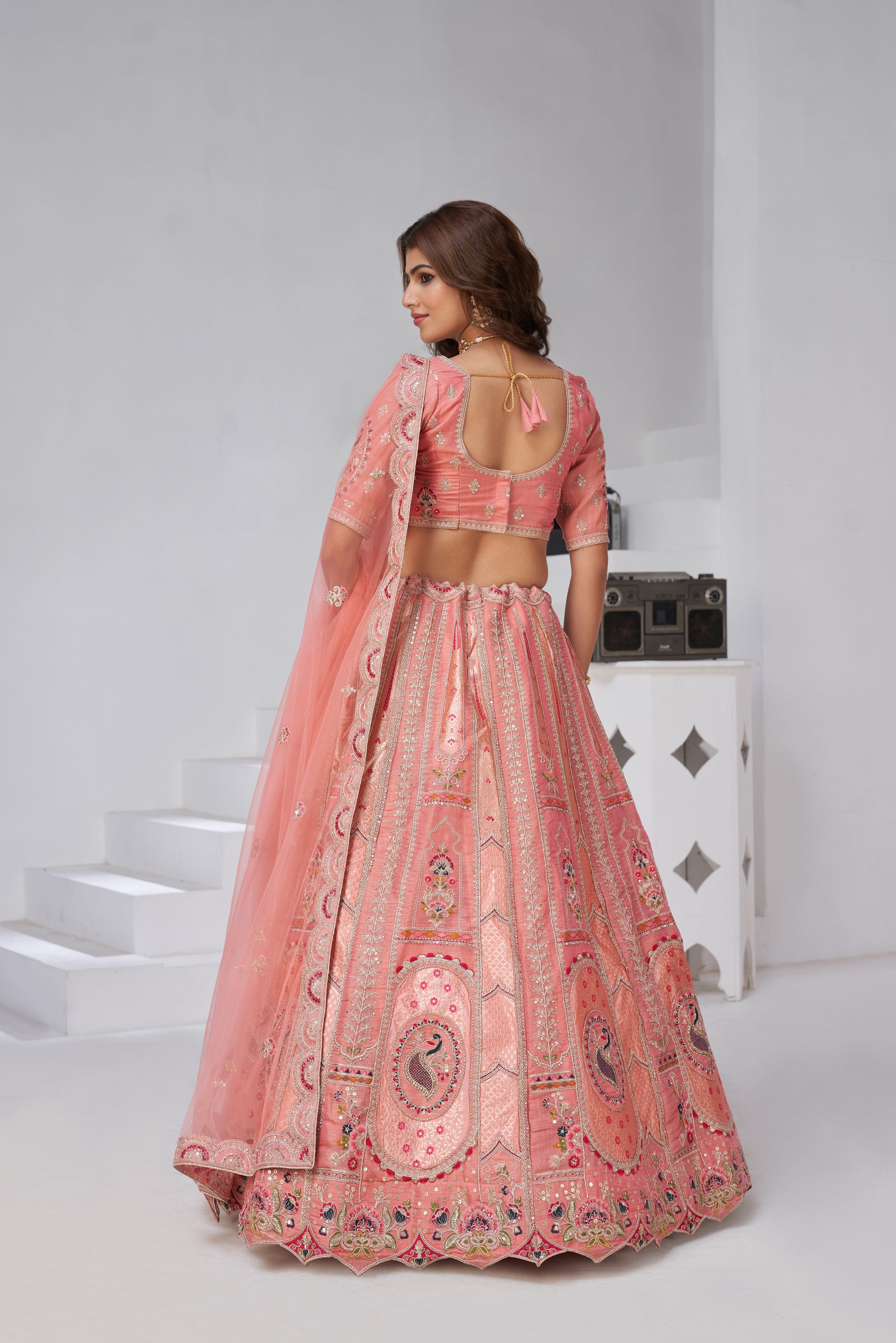 PINK PERFECTION RAW SILK BRIDAL LEHENGA – PREMIUM WEDDING WEAR