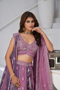 FESTIVE GLAM MAUVE & DARK PURPLE LEHENGA WITH DOUBLE LAYERED DUPATTAS