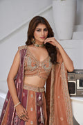 TWO SHADES OF ELEGANCE – RUST & DARK RUST LEHENGA WITH DOUBLE DUPATTAS