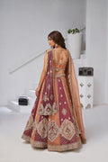 TWO SHADES OF ELEGANCE – RUST & DARK RUST LEHENGA WITH DOUBLE DUPATTAS