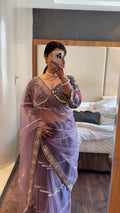 KRITIKA SINGH IN PLUSH PURPLE EMBROIDERED NET SAREE WITH BLOUSE