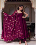NEW DESIGNER PARTY WEAR LOOK ANARKALI WITH BOTTOM AND DUPATTA