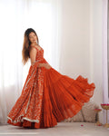 ELEGANT ORANGE ANARKALI SET FOR SPECIAL OCCASIONS
