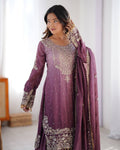 WILD PLUM COLOR GRACEFUL DUAL SHADED SHARARA SETS