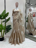 DESIGNER LOOK JIMMY CHOO FABRIC BASE EMBROIDERY SEQUNCE WORK SAREE