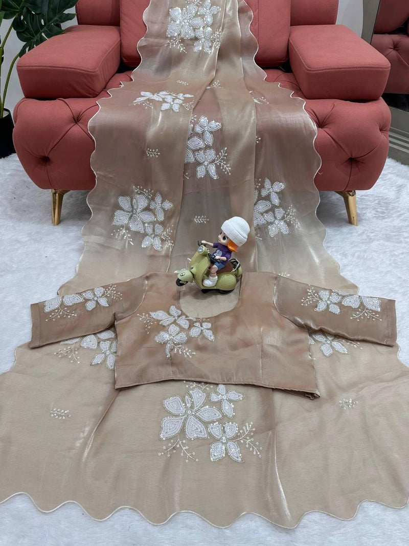 DESIGNER LOOK JIMMY CHOO FABRIC BASE EMBROIDERY SEQUNCE WORK SAREE