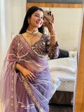 KRITIKA SINGH IN PLUSH PURPLE EMBROIDERED NET SAREE WITH BLOUSE