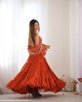 ELEGANT ORANGE ANARKALI SET FOR SPECIAL OCCASIONS
