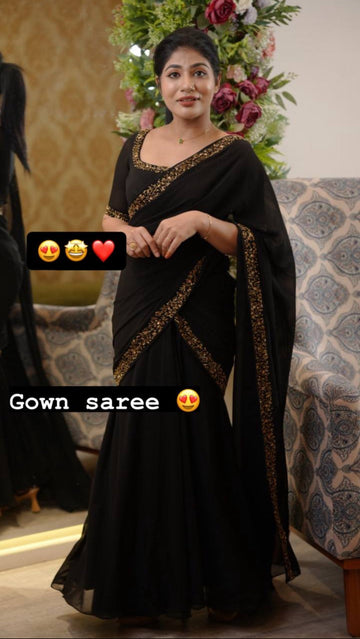 DESIGNER LOOK PARTY WEAR GOWN SAREE