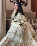 NEHA BHANDARI ELEGANT WHITE CHINON ANARKALI SUIT SET