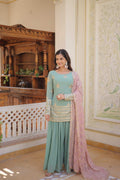 LIGHT GREEN PALAZZO SUIT WITH DUPATTA