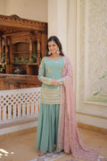 LIGHT GREEN PALAZZO SUIT WITH DUPATTA
