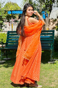 ELEGANT ORANGE CHANDERI COTTON SUIT SET