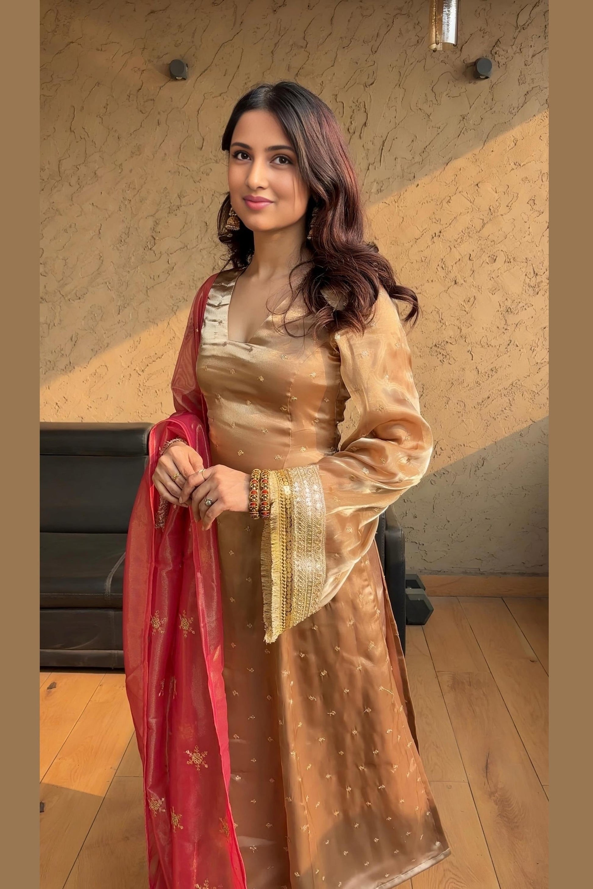 LUXURY DESIGNER SALWAR SUIT SET WITH 2 DUPATTA