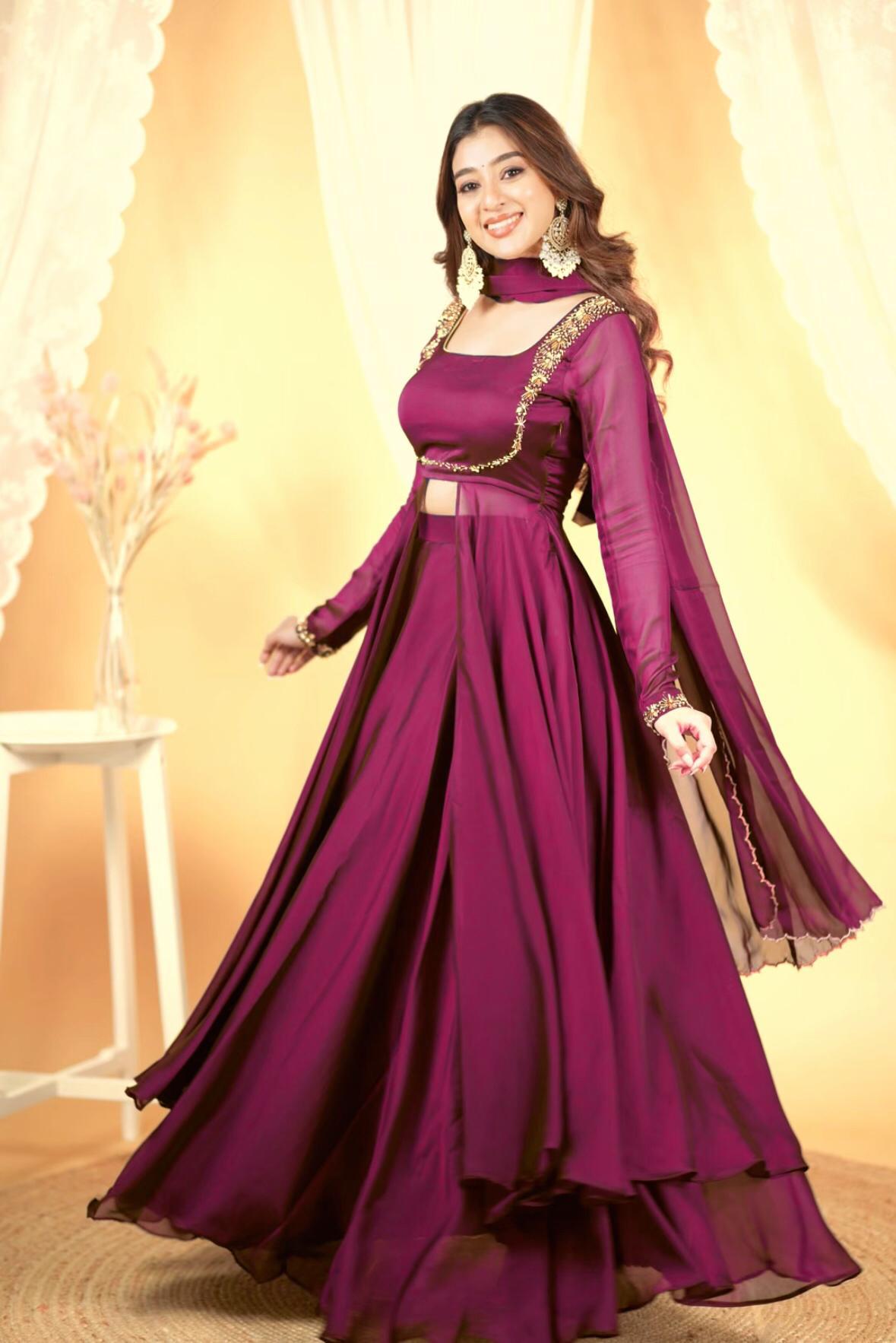 PREMIUM HANDWORK MAROON LEHENGA SET IN PURE RANGOLI SILK