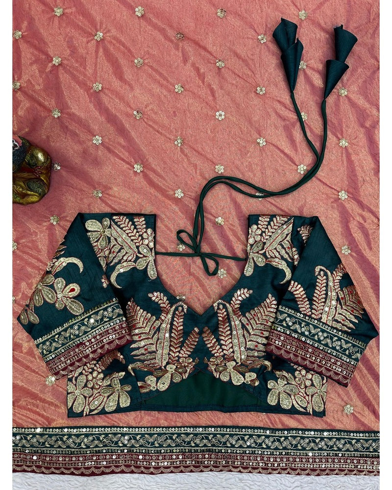 DESIGNER LOOK THREAD & SEQUENCE WORK SAREE WITH BLOUSE