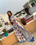 MULTI COLOR DIGITAL PRINT PARTY WEAR COTTON READY TO WEAR SAREE