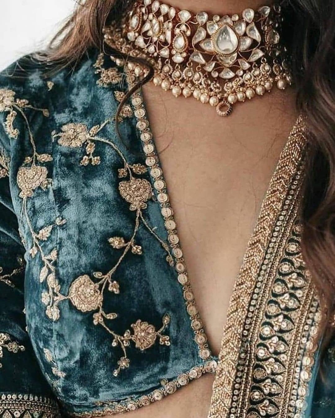 TEAL GREEN COLOR VELVET MATERIAL SEQUINS WORK LEHENGA CHOLI