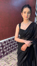 HEAVENLY BLACK COLOR GEORGETTE BASE DESIGNER SAREE