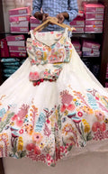 DELIGHTFUL WHITE COLOR MULTI THREAD DESIGNER HEAVY LEHENGA CHOLI