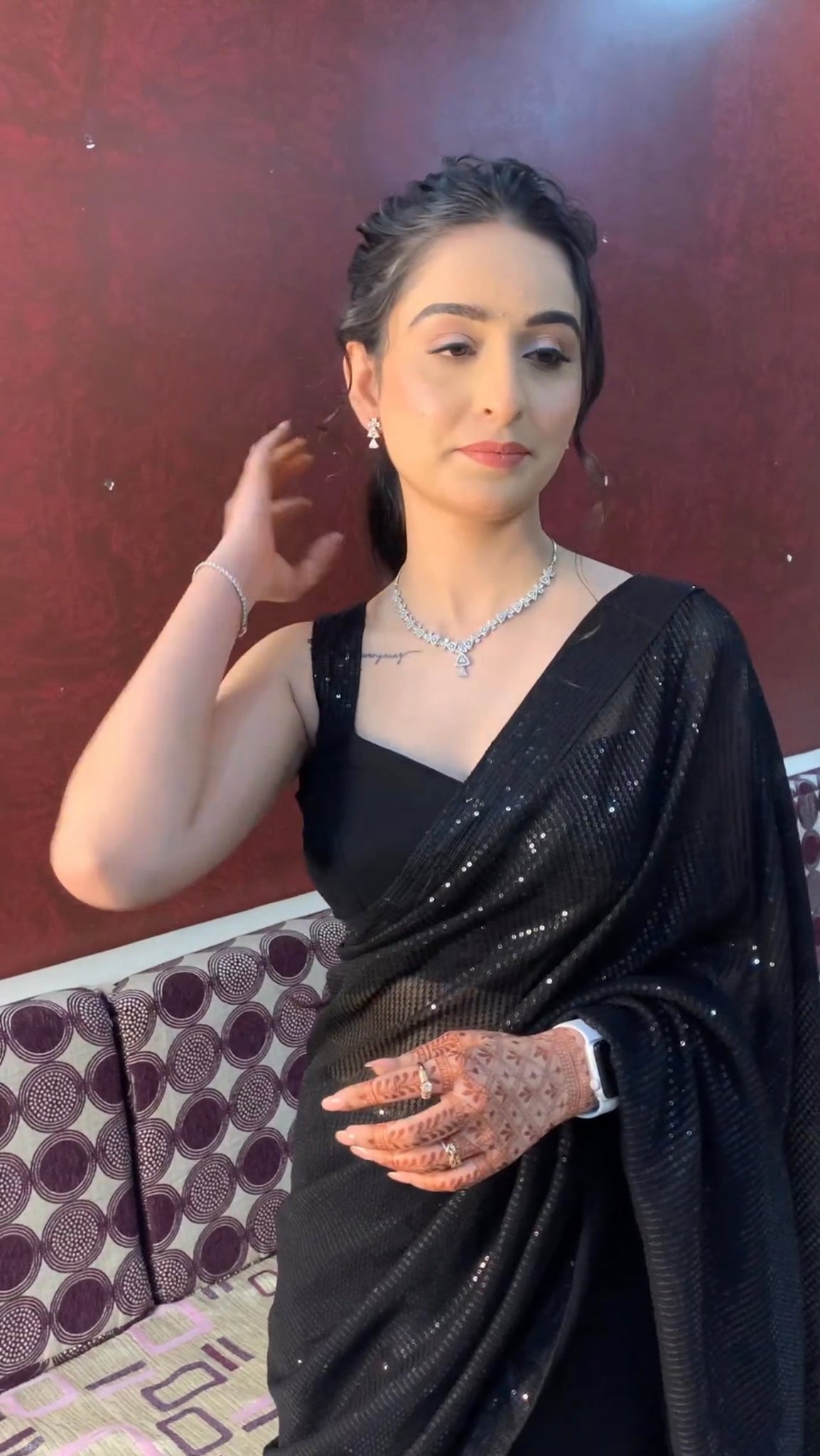 HEAVENLY BLACK COLOR GEORGETTE BASE DESIGNER SAREE