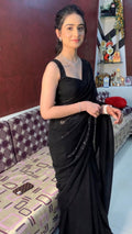HEAVENLY BLACK COLOR GEORGETTE BASE DESIGNER SAREE