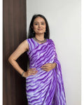 ATTRACTIVE PURPLE SHADE DESIGNER GEORGETTE BASE PRE DRAPPED GOWN SAREE