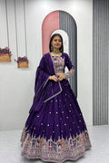 ROYAL BLUE VICHITRA LEHENGA CHOLI SET