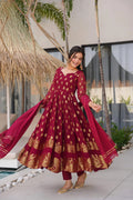SUNEHRI MAROON SUIT SET – ELEGANT FESTIVE WEAR
