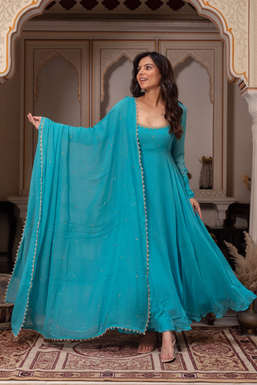 GEORGETTE ANARKALI WITH COTTON LINING – PREMIUM COMFORT & STYLE