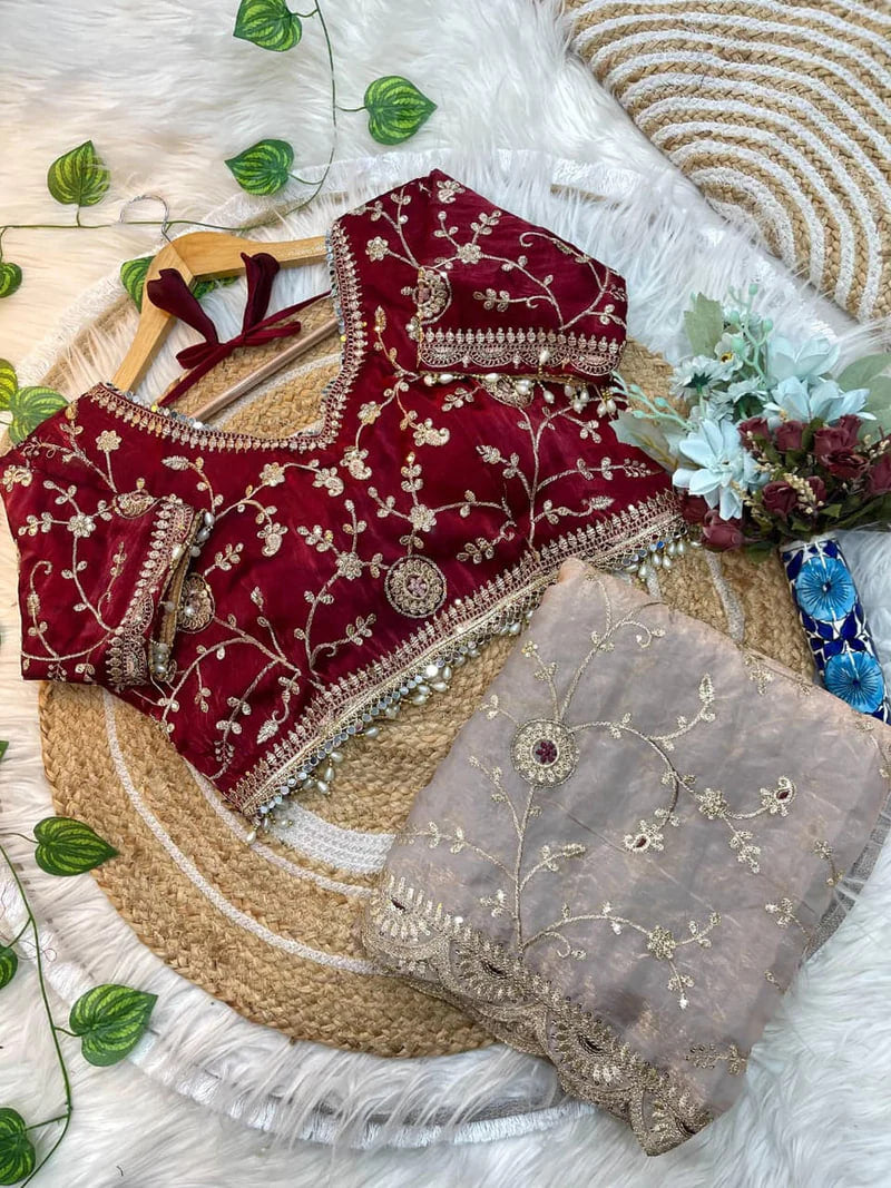 SOFT ELEGENT RICH LOOK EMBROIDERY WORK SAREE