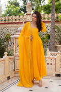 Mustard Yellow Hand-Worked Premium Anarkali Set