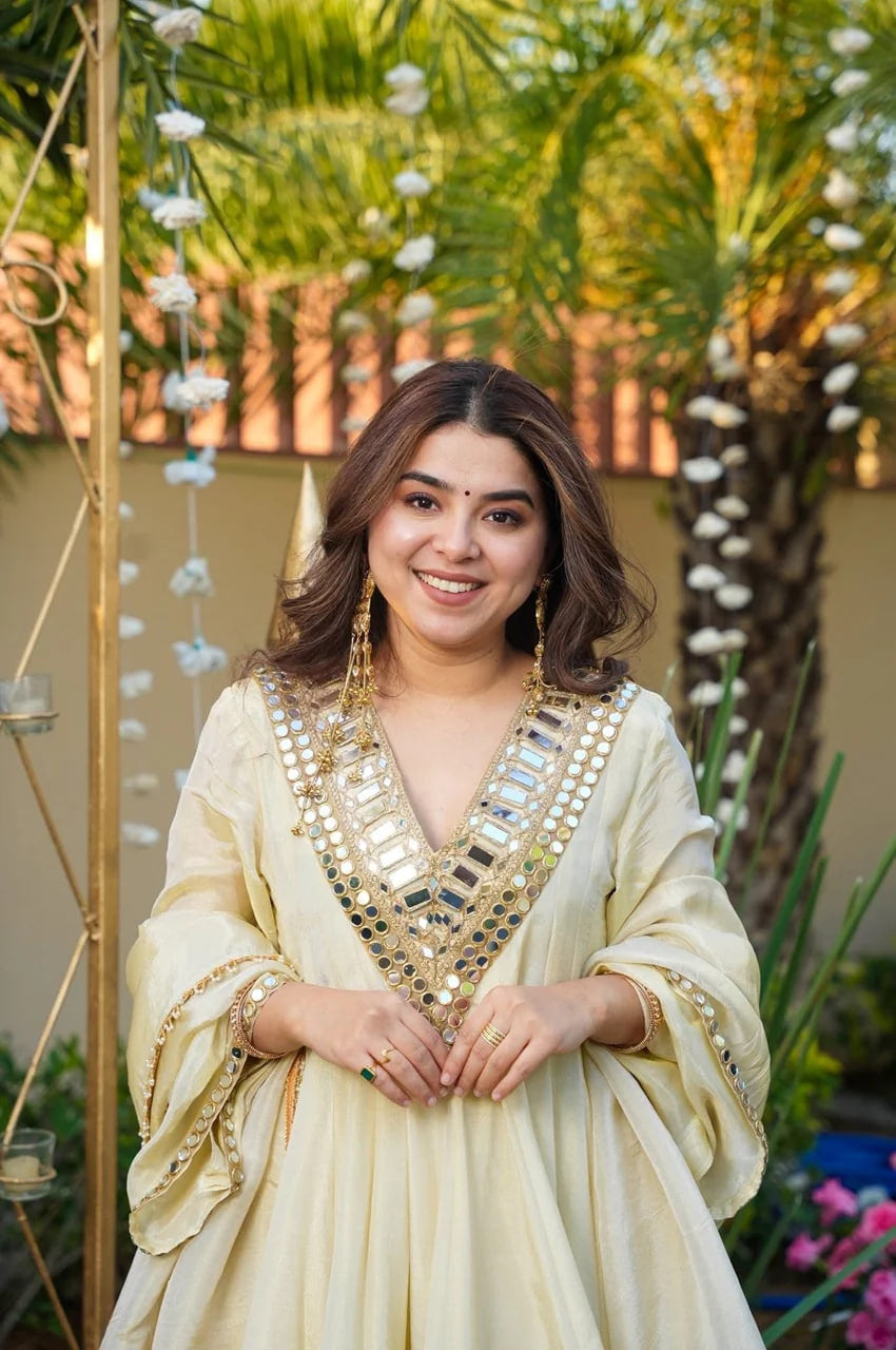 IVORY SHISHMAHAL PALAZZO SUIT