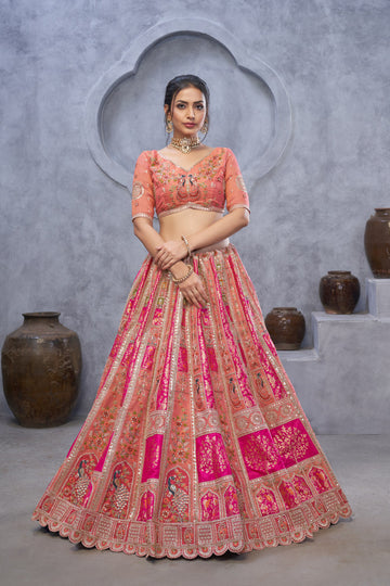THE BAGH COLLECTION – PLUSH PINK BANARASI SILK LEHENGA SET