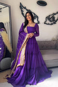 FABVILLA ROYAL PURPLE TIERED ANARKALI ENSEMBLE