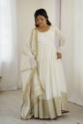 WHITE BOLLYWOOD STYLE ANARKALI SUIT