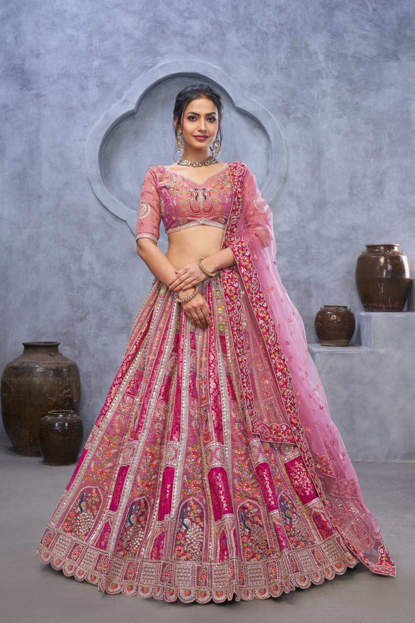 RADIANT MAGENTA (PURPLE) BRIDAL SILK LEHENGA – BOLD ELEGANCE FOR THE MODERN BRIDE