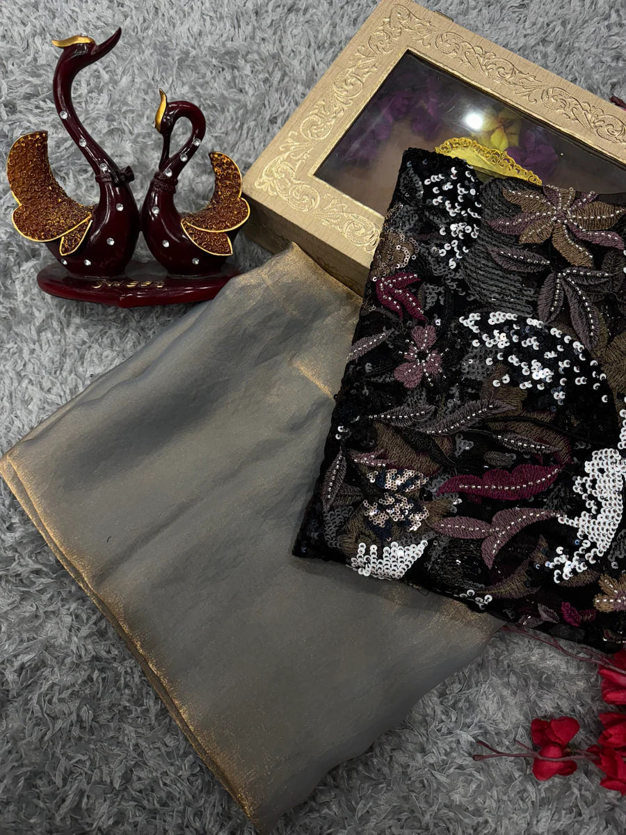 EXCLUSIVE DESIGNER LOOK COLOR SAREE WITH BLOUSE