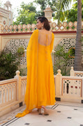 Mustard Yellow Hand-Worked Premium Anarkali Set