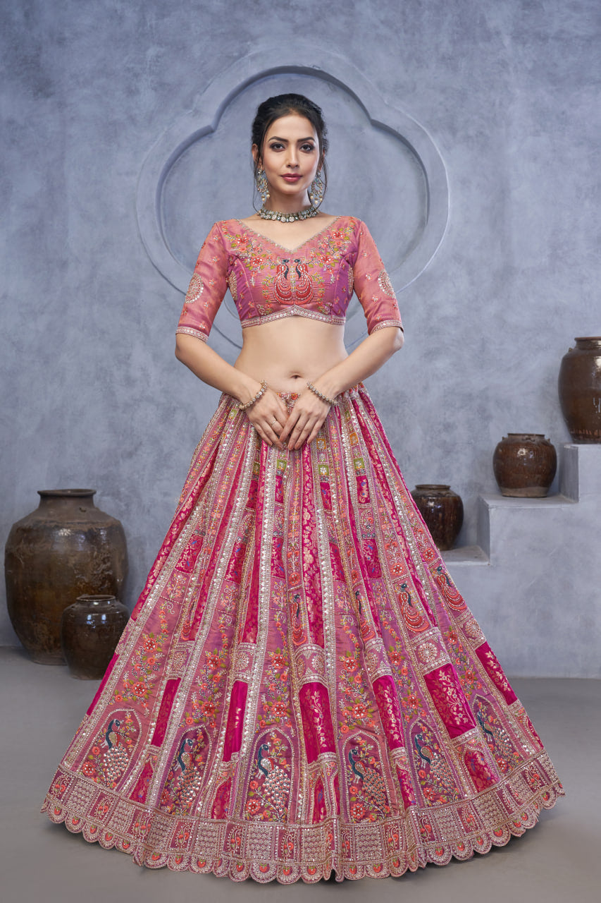 RADIANT MAGENTA (PURPLE) BRIDAL SILK LEHENGA – BOLD ELEGANCE FOR THE MODERN BRIDE