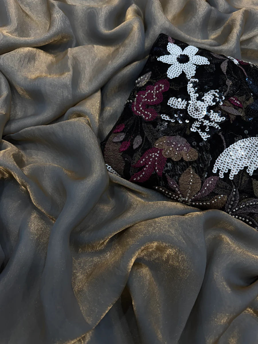 EXCLUSIVE DESIGNER LOOK COLOR SAREE WITH BLOUSE